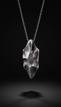 Forged Silver Pendant Necklace Matte Finish