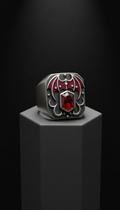 Gothic Signet Ring in Blackened Silver