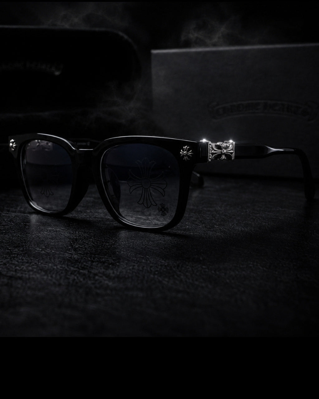 Chrome heart glasses