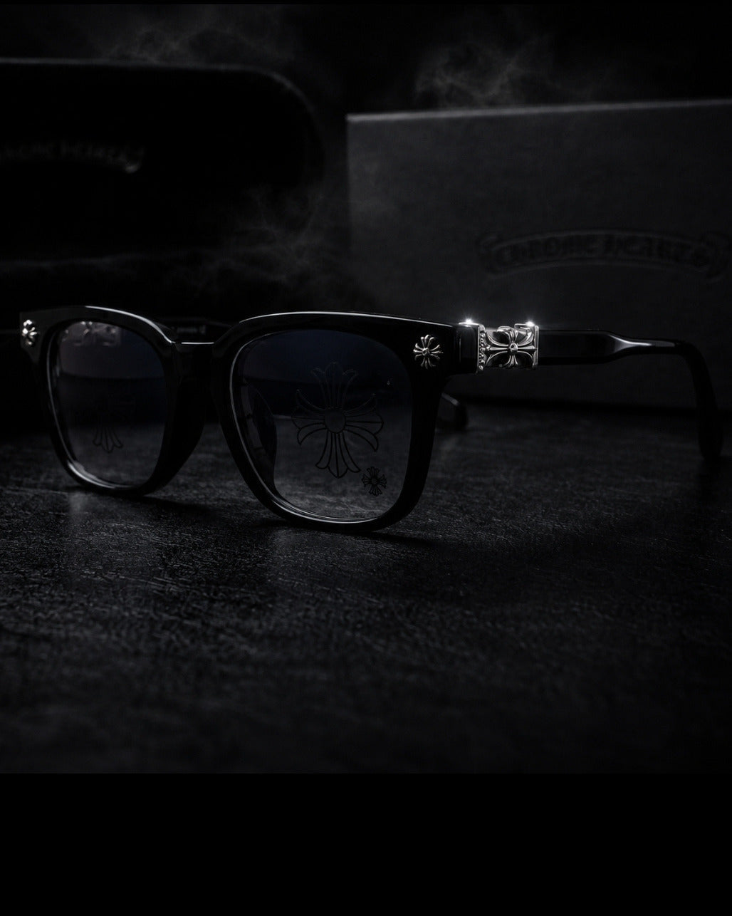 Chrome heart glasses