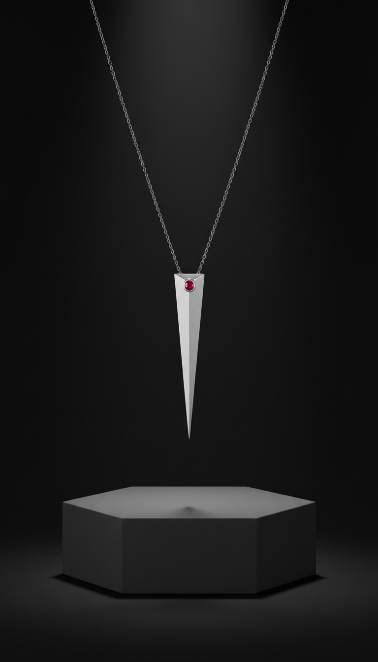 Minimal Razor-Edge Pendant Necklace