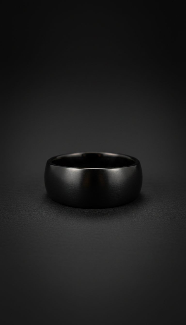 Black Titanium Signet Ring