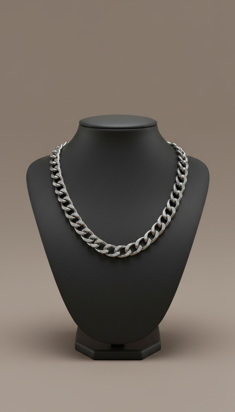 Heavy Stainless Steel Curb Chain Necklace